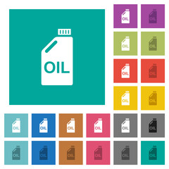 Oil canister square flat multi colored icons