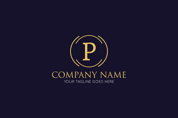 initial letter p luxury logo, icon, symbol vector illustration design template