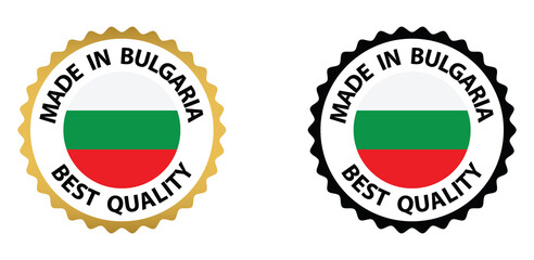 made in Bulgaria   vector stamp. badge with Bulgaria   flag