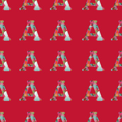 The A from alfabet repeat pattern print background © Doeke