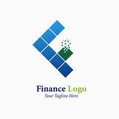 Fototapeta premium finance logo. modern eye catching logo with blue and Green