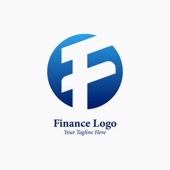 Obraz premium finance logo. modern eye catching logo with blue and Green