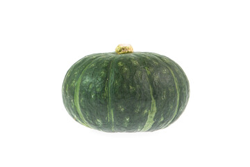 green pumpkin isolated on white