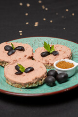 rice ring with pate and olives