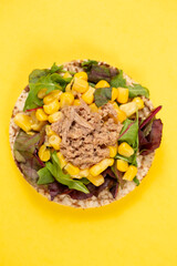 rice ring with corn and tuna