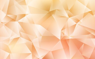 Light Orange vector polygon abstract backdrop. Creative illustration in halftone style with triangles. Template for cell phone's backgrounds.