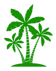 Palm Trees silhouettes vector illustration isolated on white background. Vector Illustration. 
