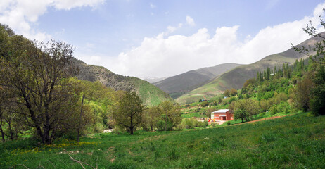 Fototapeta na wymiar Van, Turkey - 20 May 2011: Lush mountains and meadows