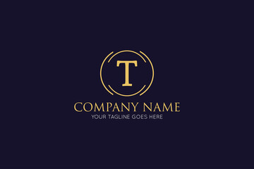 initial letter t luxury logo, icon, symbol vector illustration design template