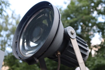 huge street lamps in city park