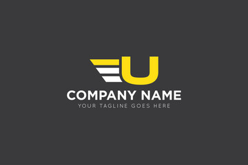 initial letter u wing speed logo, icon, symbol vector illustration design template © squidone
