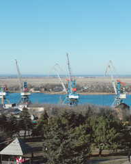 Naklejka premium cranes in port