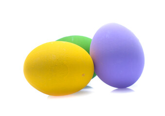 Perfect colorful handmade easter eggs isolated on a white