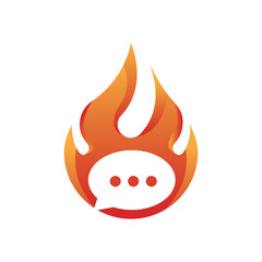 Hot Chat logo design vector illustration