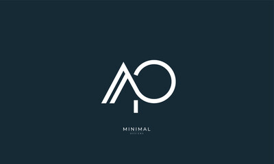 Alphabet letter icon logo AP