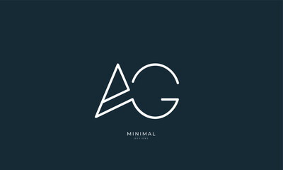 Alphabet letter icon logo AG