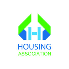 Letter h housing association vector logo. letter h icon. Stock illustration