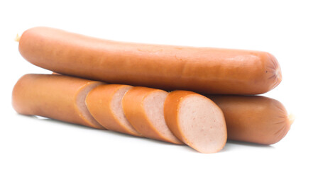 Frankfurter sausage isolated on white background