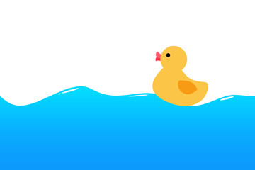 アヒルのフレーム　長方形　水に浮かぶ