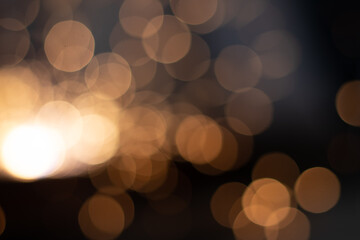 Gold abstract bokeh background, Festive xmas abstract background with bokeh defocused lights and stars