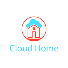 Abstract vector cloud home logo. Real estate icon