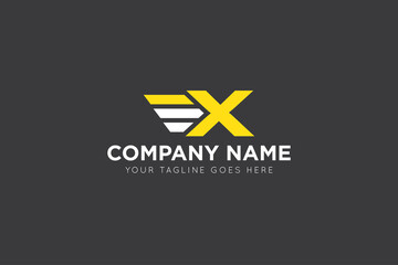 Fototapeta premium initial letter x wing speed logo, icon, symbol vector illustration design template