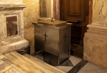 The interior of the Stella Maris Monastery which is located on Mount Carmel in Haifa city in northern Israel