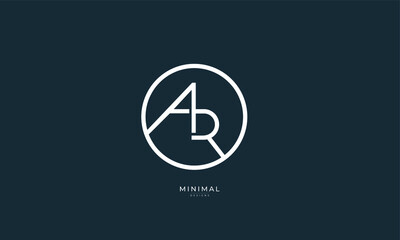 Alphabet letter icon logo AR