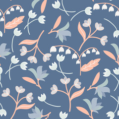 seamless floral pattern with hand drawn cute flowers. creative floral designs for fabric, wrapping, wallpaper, textile, apparel.
