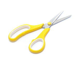 yellow scissors isolated on White Background