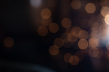 Gold abstract bokeh background, Festive xmas abstract background with bokeh defocused lights and stars