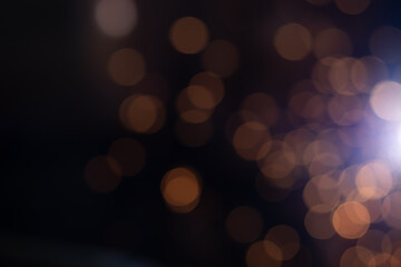 Gold abstract bokeh background, Festive xmas abstract background with bokeh defocused lights and stars