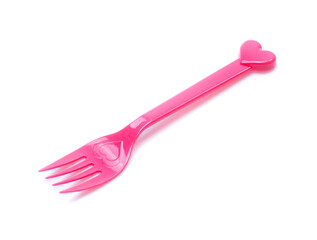 plastic  fork, spoon isolated on white backgruond