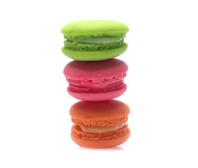 Colorful  macaron isolated on white background