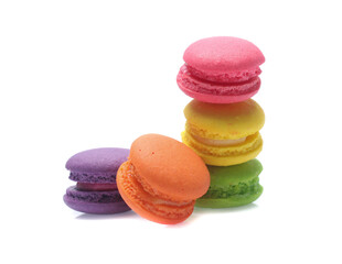 Colorful  macaron isolated on white background