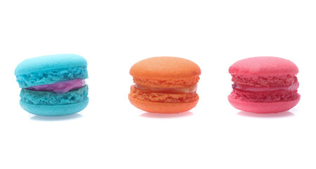 Colorful  macaron isolated on white background