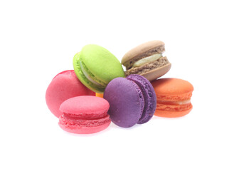 Colorful  macaron isolated on white background