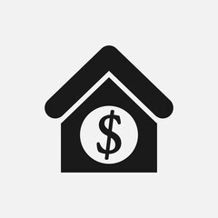 Mortgage icon illustration. Residential property, real estate concept.