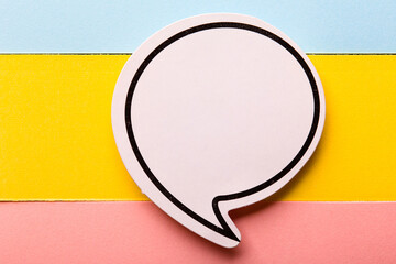 Blank Speech Bubble Paper Isolated On Colorful Background