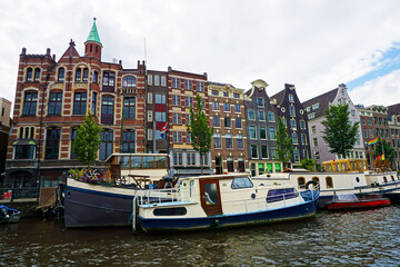 Fototapeta na wymiar Holland, Amsterdam, city views, navigation channels and monuments