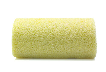 Yellow  roll cake isolated on white background