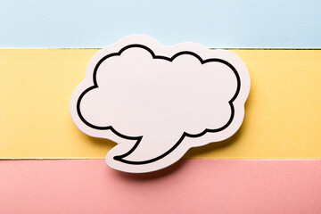 Blank Speech Bubble Paper Isolated On Colorful Background