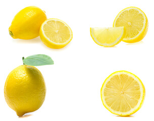 lemon isolated on white background (set  mix   collection)