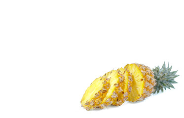 copy space pineapple isolated on white