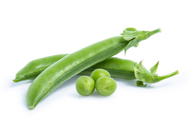 green Pea vegetable isolated on white background