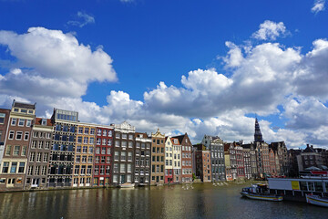 Holland, Amsterdam, city views, navigation channels and monuments