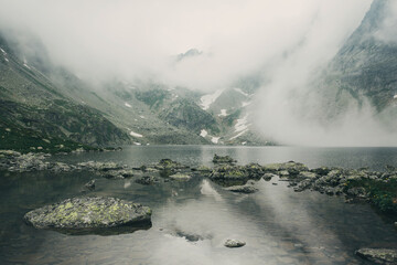Mountain lake Hincovo pleso in High Tatras.