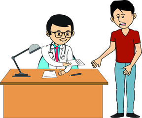 doctor giving prescription tests suggestion to the patient