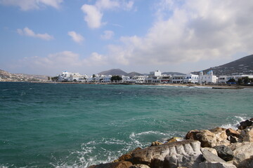 Front de mer Paros, l'île grecque