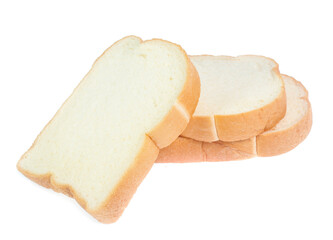 slice of bread on white background